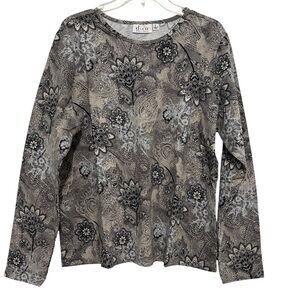 Floral NIP Patterned Long Sleeve Top